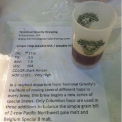 125. Terminal Gravity Brewing – Single Hop Double IPA Draft